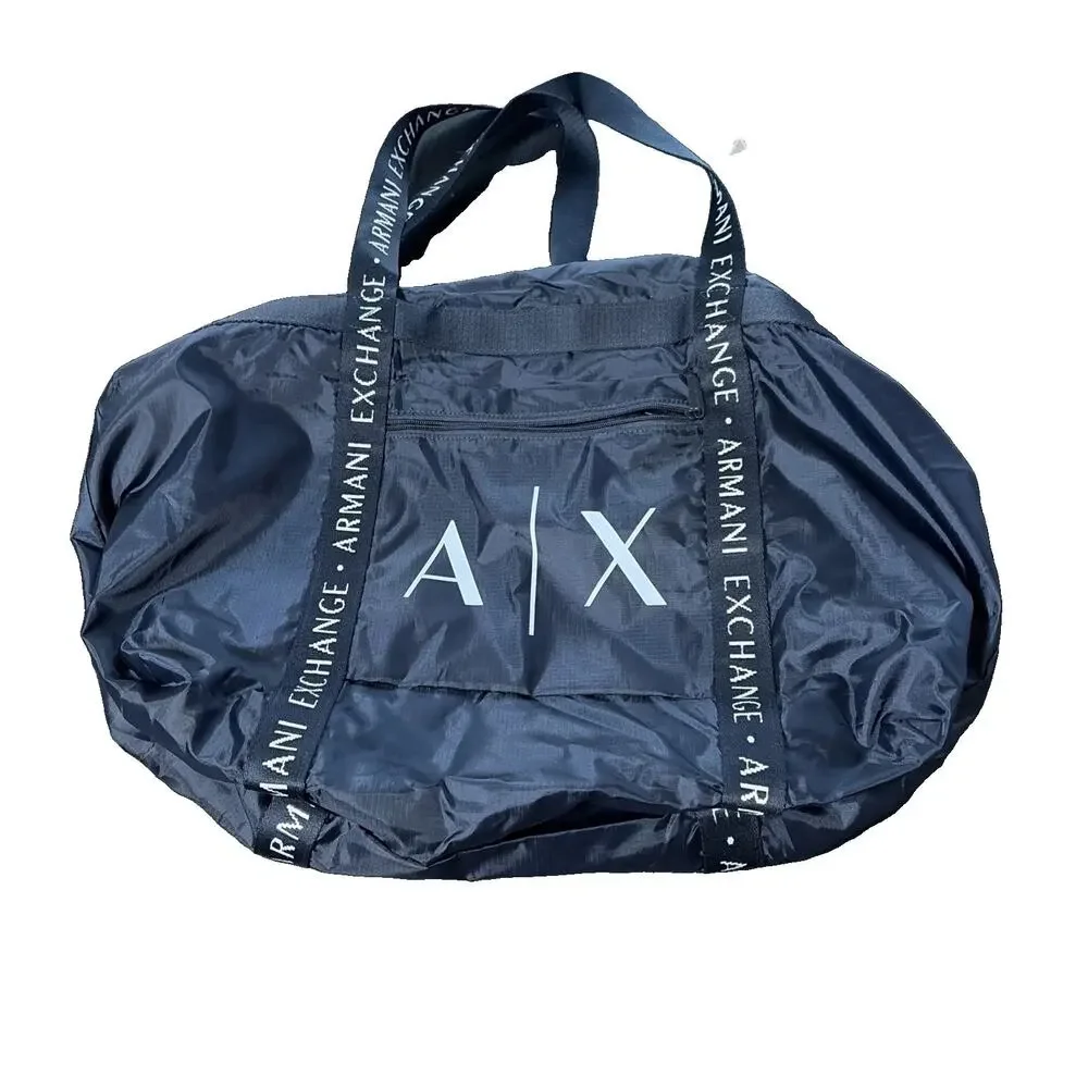 Navy Nylon Material Foldable Armani Exchange Bag NWT